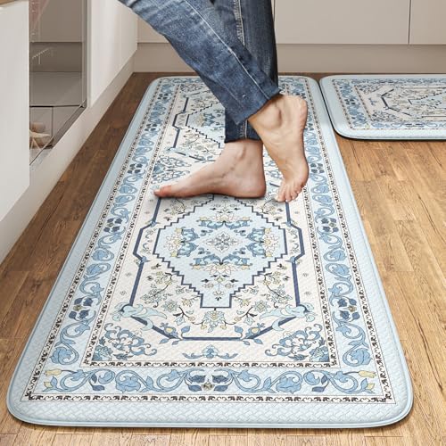 Boho Tribe Kitchen Floor Mat Set, Vintage Anti Fatigue Kitchen Rug, Non-Slip Waterproof Comfort Mats for Kitchen
