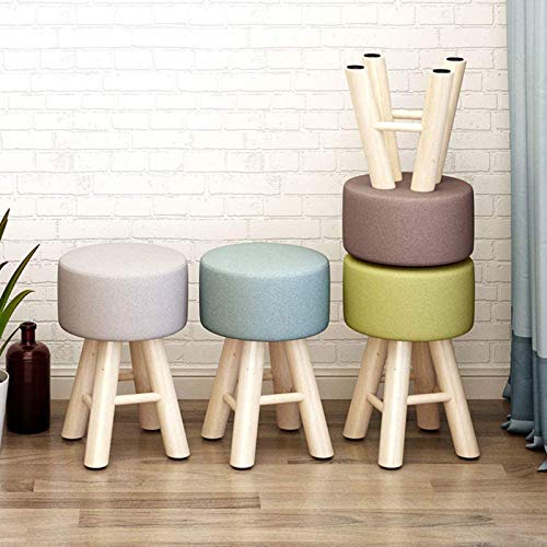 Pouf en Lin Doux pour Salon : Petit Tabouret de Détente - 6