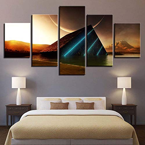 Impression sur toile intissée 5 pièces pour décoration murale de salon