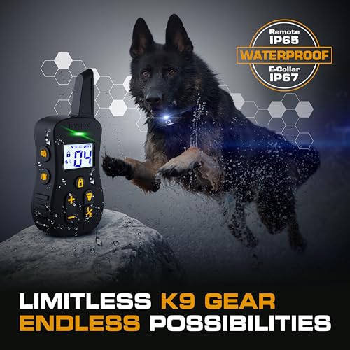 Image of INVIROX Ultra K9 Dog Training Collar, 124 Levels for Reactive, Stubborn or Hard-to-Train Dogs, Long Range Mile, Night-Light Mode, Safe Communication, IP67 Waterproof E Collar for Large Dogs