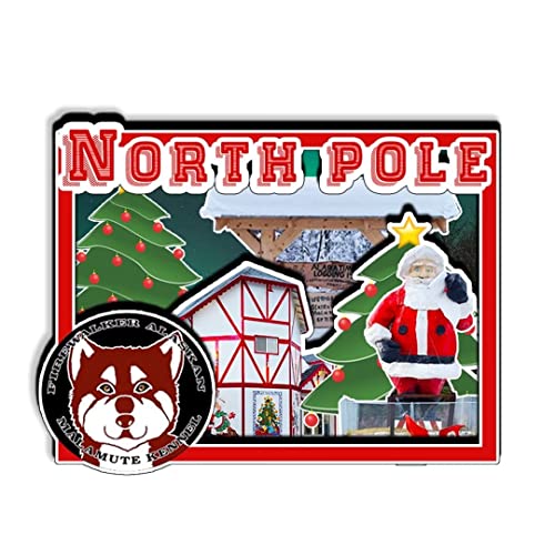 Imán decorativo de madera North Pole Alaska USA miniatura 1