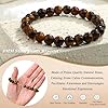 ADRAMATA 3Pcs 8mm Crystal Bead Bracelets for Women Girls Natural Gemstone Tiger Eye Chakra Crystal Bracelet Black Tourmaline Obsidian Bracelet Set for Women Men #3