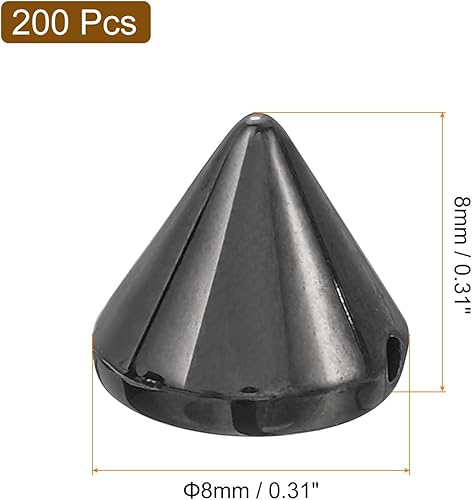 Miniatura 2 de uxcell 200 tachuelas acrílicas con forma de cono de espiga, 0.316 x 0.315 pulgadas, parte trasera plana, pegamento para coser en cuentas punk, para