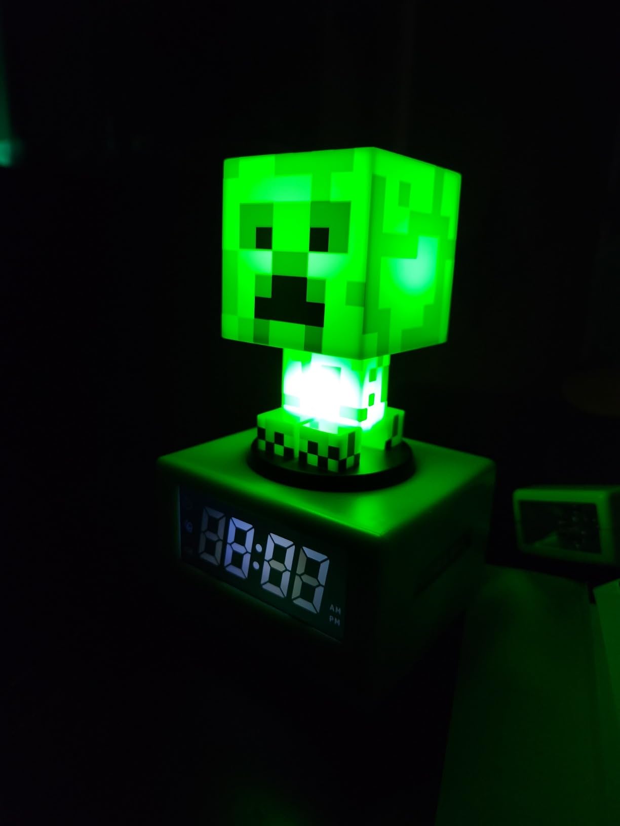 MC Creeper Alarm Clock 3D Lamp Night Light photo review