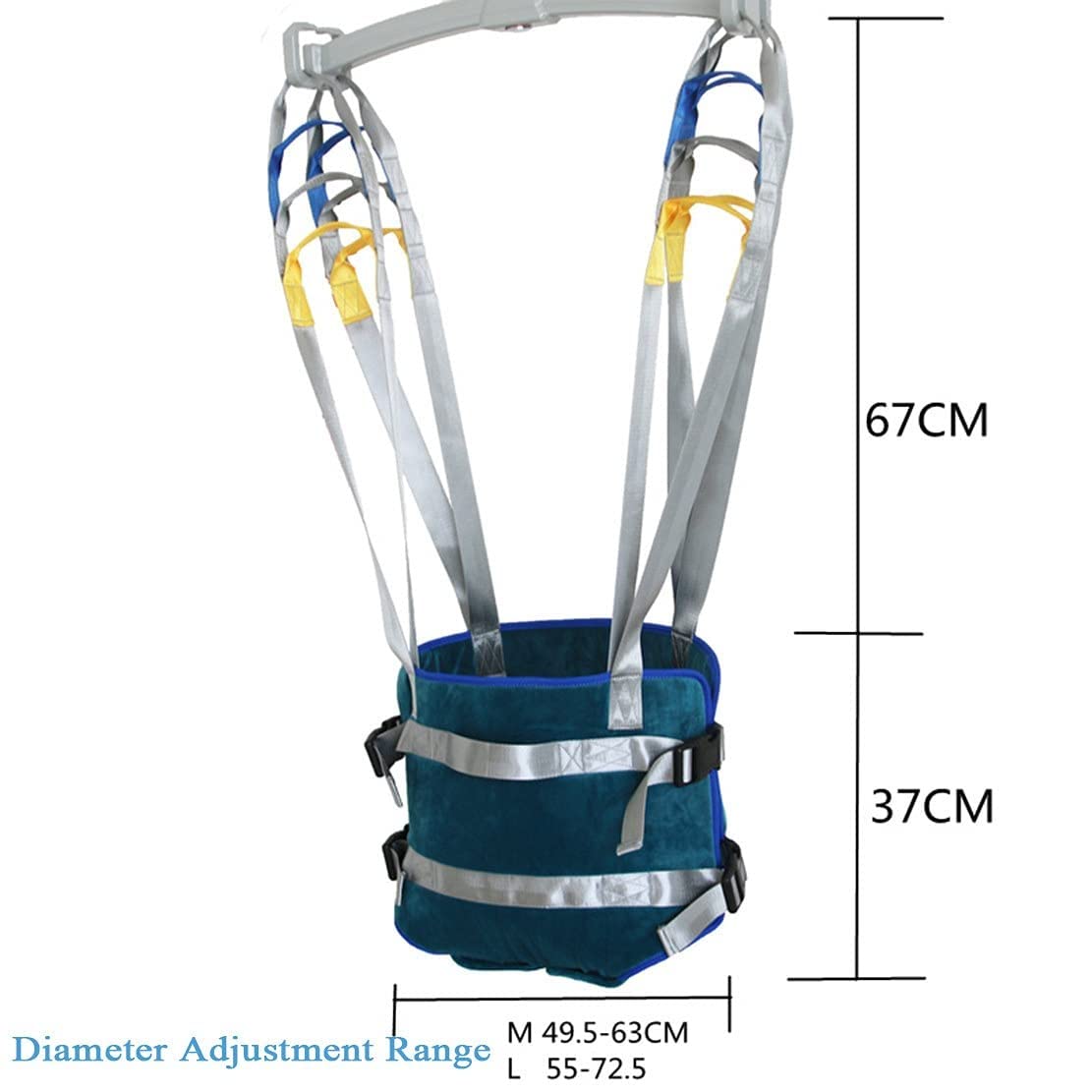 BLUEZY Cinturón De Transferencia Médica ​Elevación, Arnés Elevación Paciente Cuerpo Comple, Arnes Gruas para Enfermería Personas Mayores para Enfermería, Anciano, Discapacitado Large