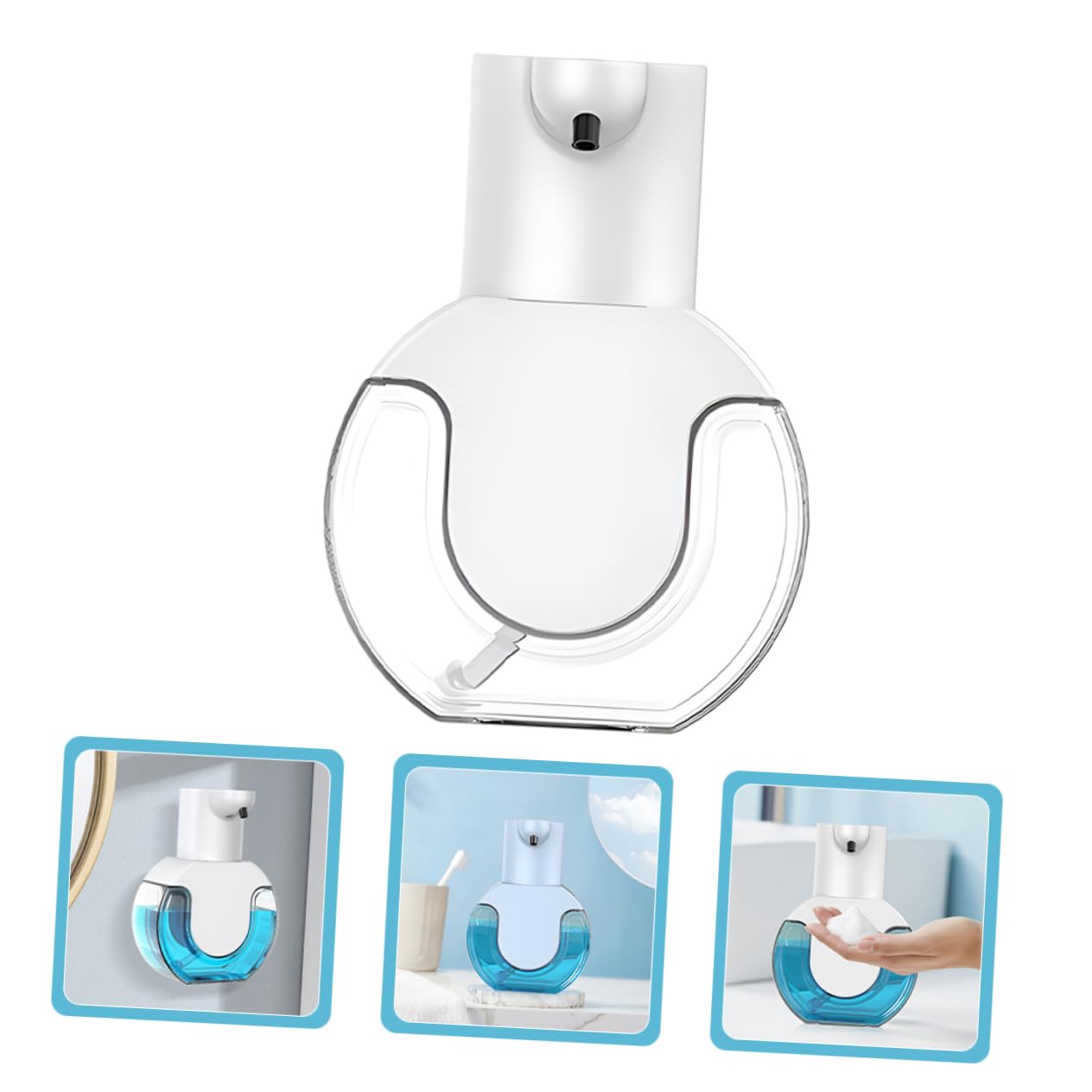 TOPPERFUN Automatischer Seifenspender mit Sensor Berührungslos 430ml Kapazität aus Robustem Abs Wiederaufladbar Wandmontierbar für Hygienische Badezimmerausstattung im Zuhause