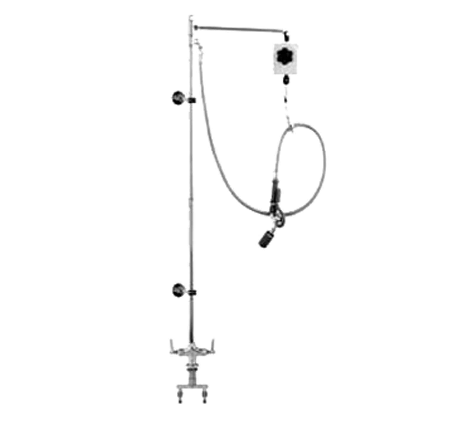 Pre-Rinse Balancer Single Hole Base 4-Inch Spreader Angled Low Flow Valve 2 Wall Brkt-Feets by T&S Brass – not_applicable, 1.0 load, Model B-0126