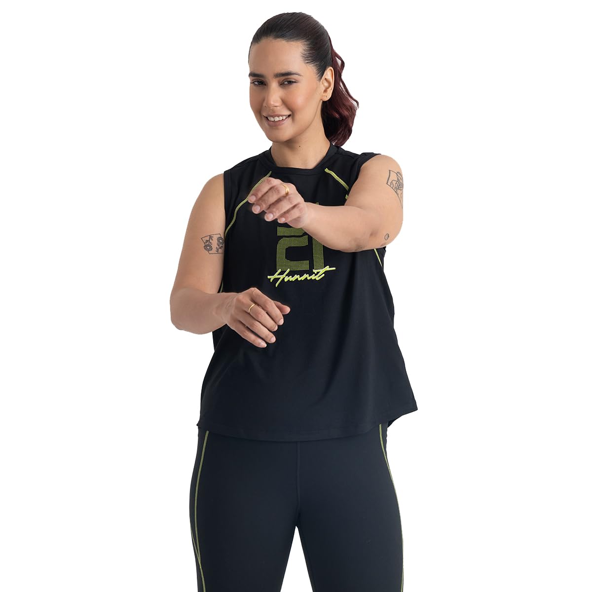 HUNNIT Tank Top for Women | Round Neck Sleeveless Tank Top | Workout Tank Tops for Women for Gym |Stretchable Sweat Wicking Fabric | Low Impact Workout-picture-14