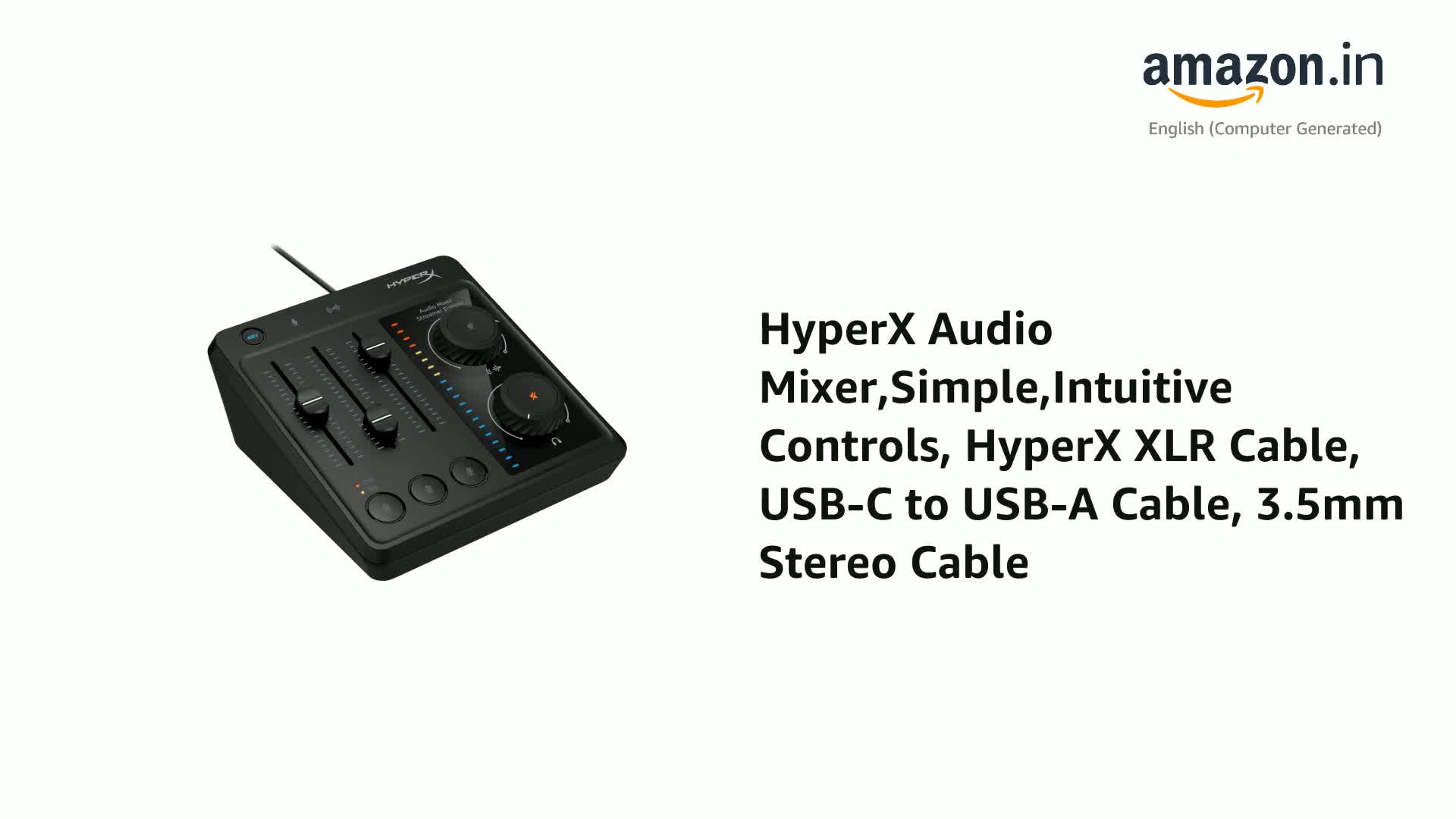HyperX Audio Mixer,Simple,Intuitive Controls, HyperX XLR Cable