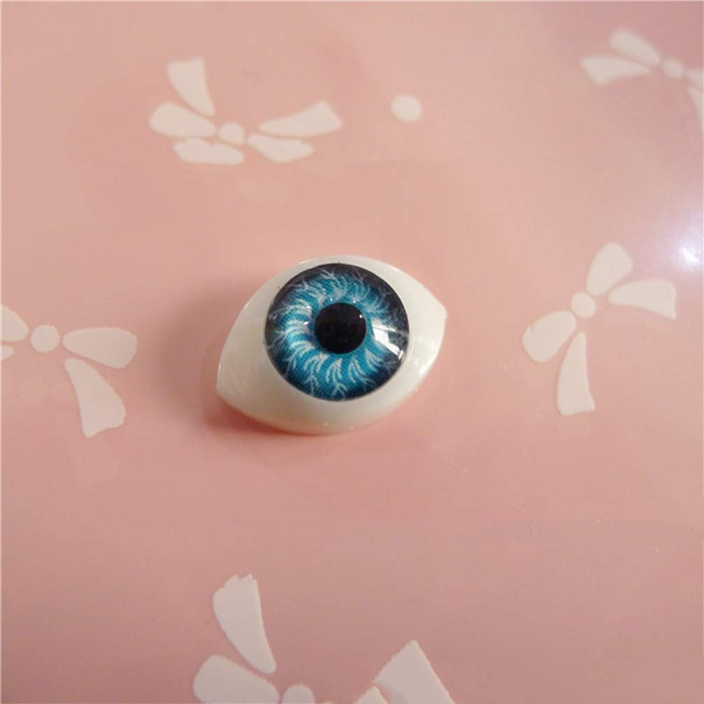 Acrylic Halloween Eyeballs: 100Pcs 12X16Mm Half Round Doll Eyes for DIY Crafts Simulation Eyes for Plush Toys Scrapbooking and Decoration （Assorted Color）