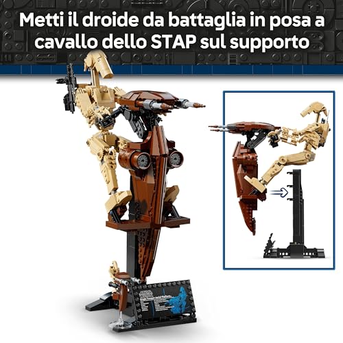 Star Wars 75428 Battle Droid con STAP Speeder Giocattolo - Action Figure per il Gioco e l'Esposizione - Regalo da Collezione per Bambini da 12 Anni, Adolescenti e fan della Minaccia Fantasma - Lego - Immagine 2