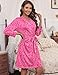 HOTOUCH Womens Soft Robe Kimono Knit Robes Knee Length Jersey Robe Lightweight House Coat Pink Leopard L
