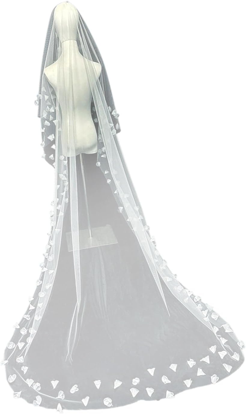 Elegant Wedding Veil Long Lace Veil Cathedral Styles Veil Flower Pattern Veil for Bridal Elegances