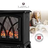 NETTA Electric Fireplace Stove Heater 1600-1800W with Fire Flame Effect, 2 Heat Settings, Adjustable Thermostat, Freestanding Portable Electric Log Wood Burner Effect - Black - Image 5