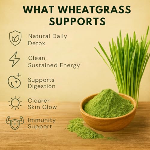 Image of Earthen Story Certified Organic Wheatgrass Powder (200g) | Lab Tested for 270+ Pesticides | Natural Detox, Energy & Glowing Skin | Vegan, Non-GMO Chlorophyll Superfood