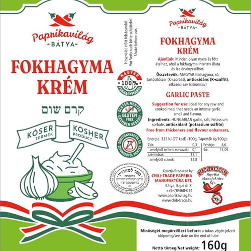 Ungarische Knoblauchcreme (3x160g), zertifiziert koscher, Sparpack, importiert aus Ungarn