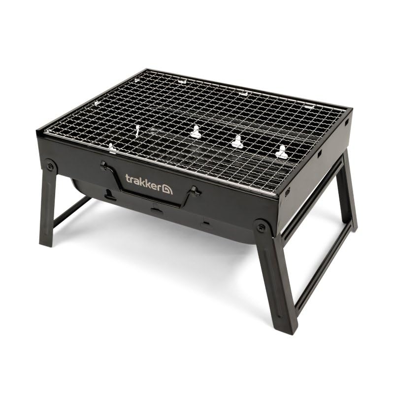 Trakker Armolife BBQ V2, Lightweight Foldable Grill, Coals Tray, Plated Wire, Zipped Carrybag, Folding Legs, Dimensions 34cm x 26cm, Ideal for Carp Fishing Summer Socials, Code 211904.