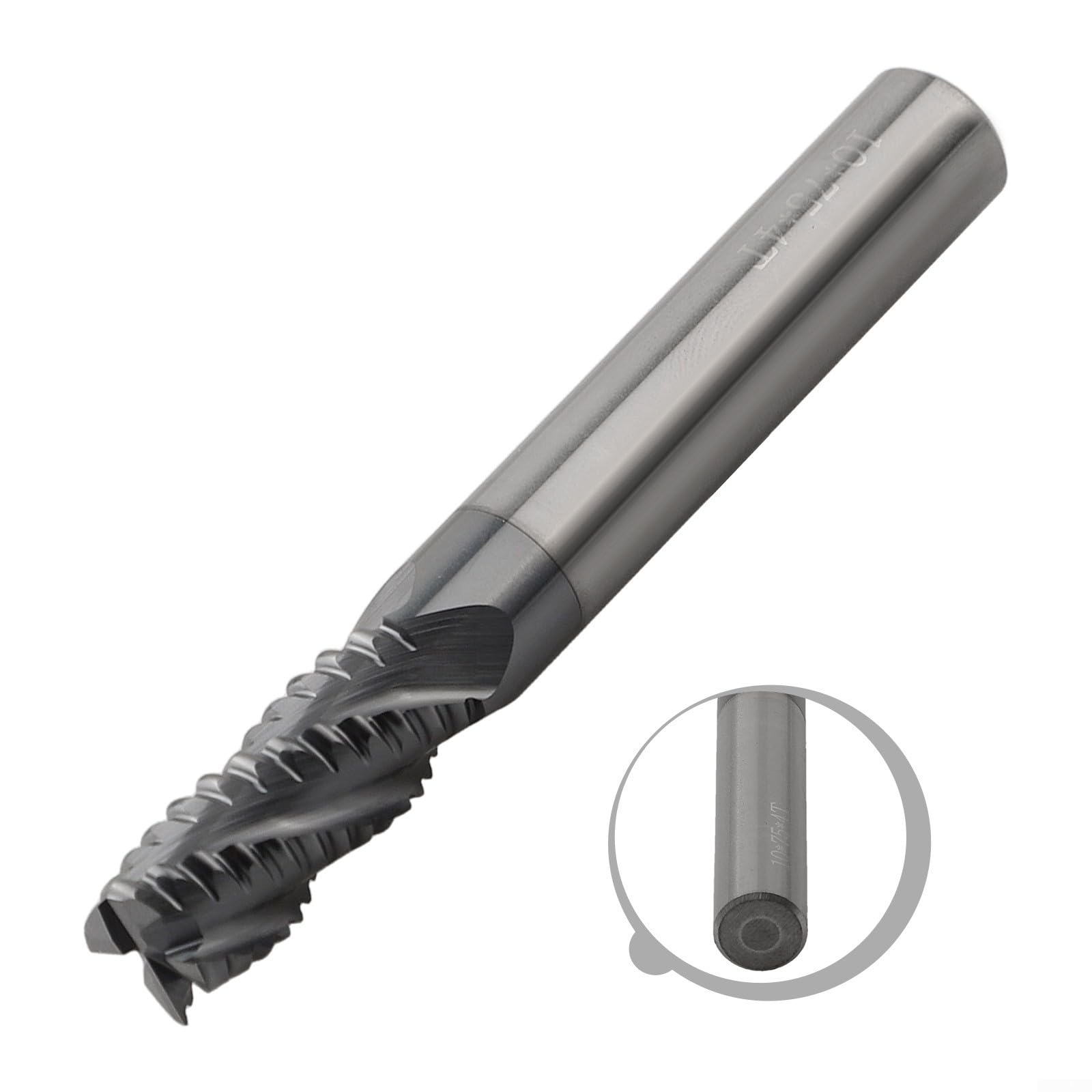 Fraise à ébaucher en carbure massif revêtue d'AlTiN, design à 4 dents pour un retrait efficace des matériaux dans la fabrication (10 mm)