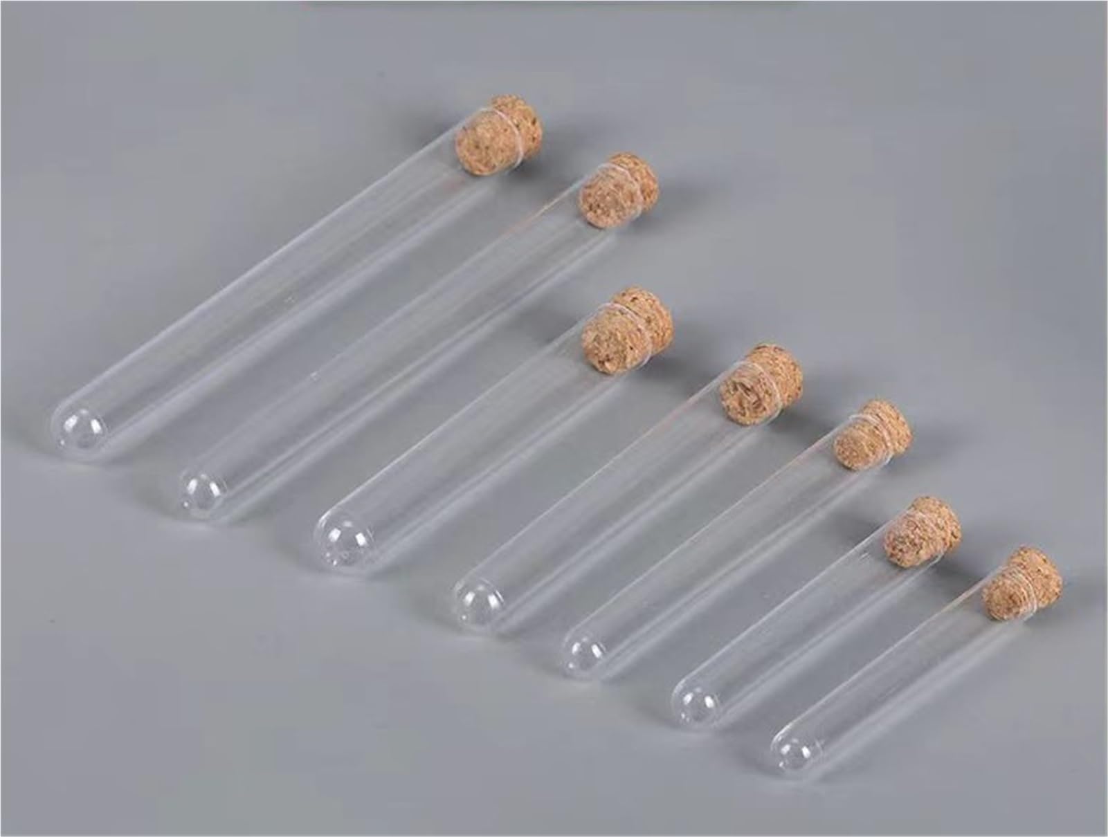 Laborglas mit rundem Boden, 15 x 100 mm, mit Korkverschluss, Laborglas, 100 Stück/Packung