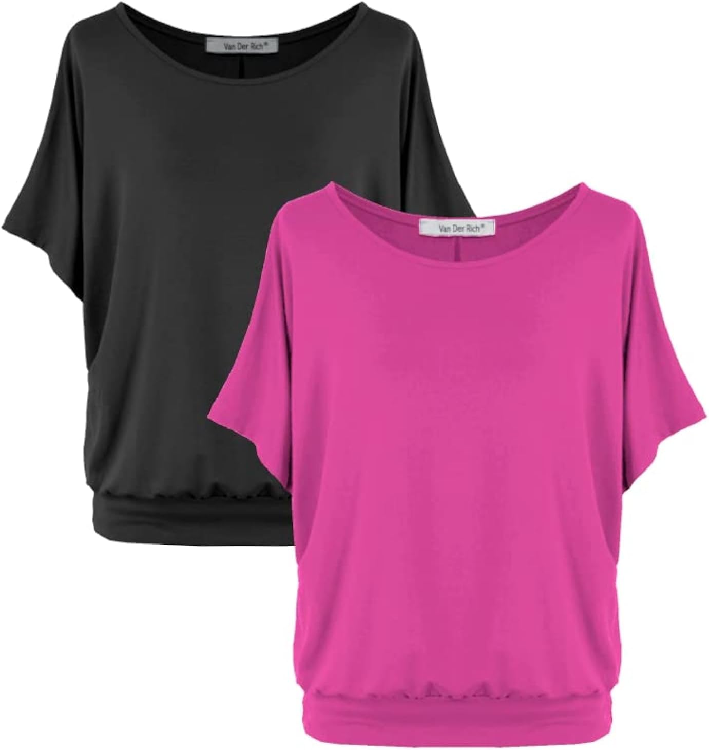 Van Der Rich ® - 2 stuks T-shirt tops tops korte mouwen blouse - dames