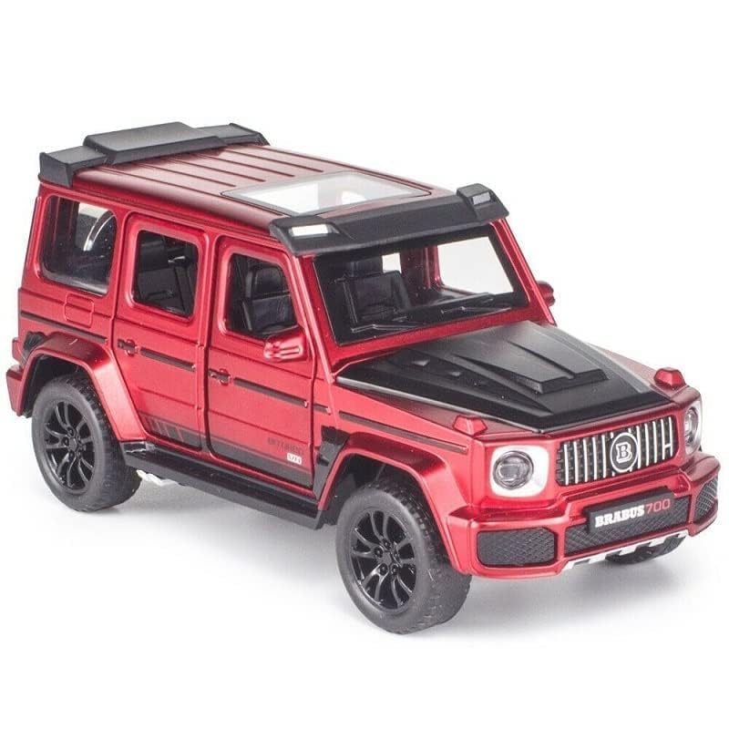 Image of 1:32 Barbus 700 Die-cast Car Model, Pull Back Toy with Sound & Light, Alloy Metal Mini Auto for Kids, Collectible Scale Model, Openable Doors, Gifts for Boys & Girls (Red)