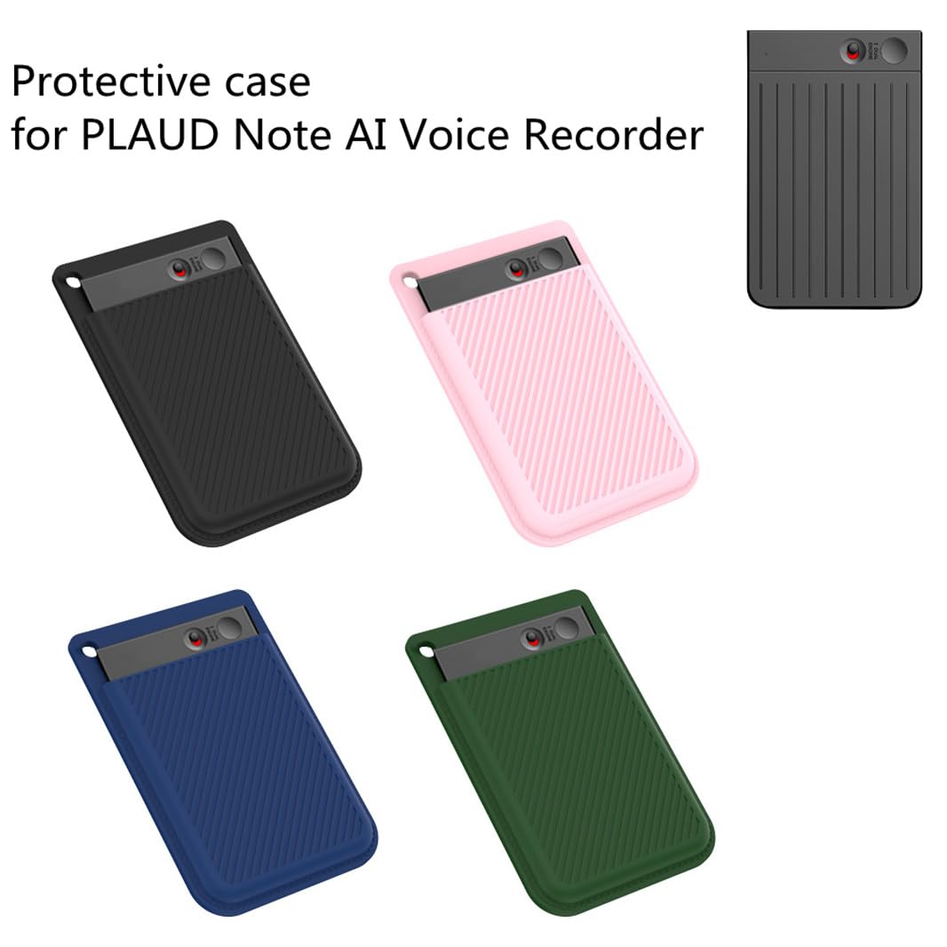 Custodia protettiva portatile in silicone adatta per la custodia da trasporto del registratore vocale PLAUD Note AI (Black)