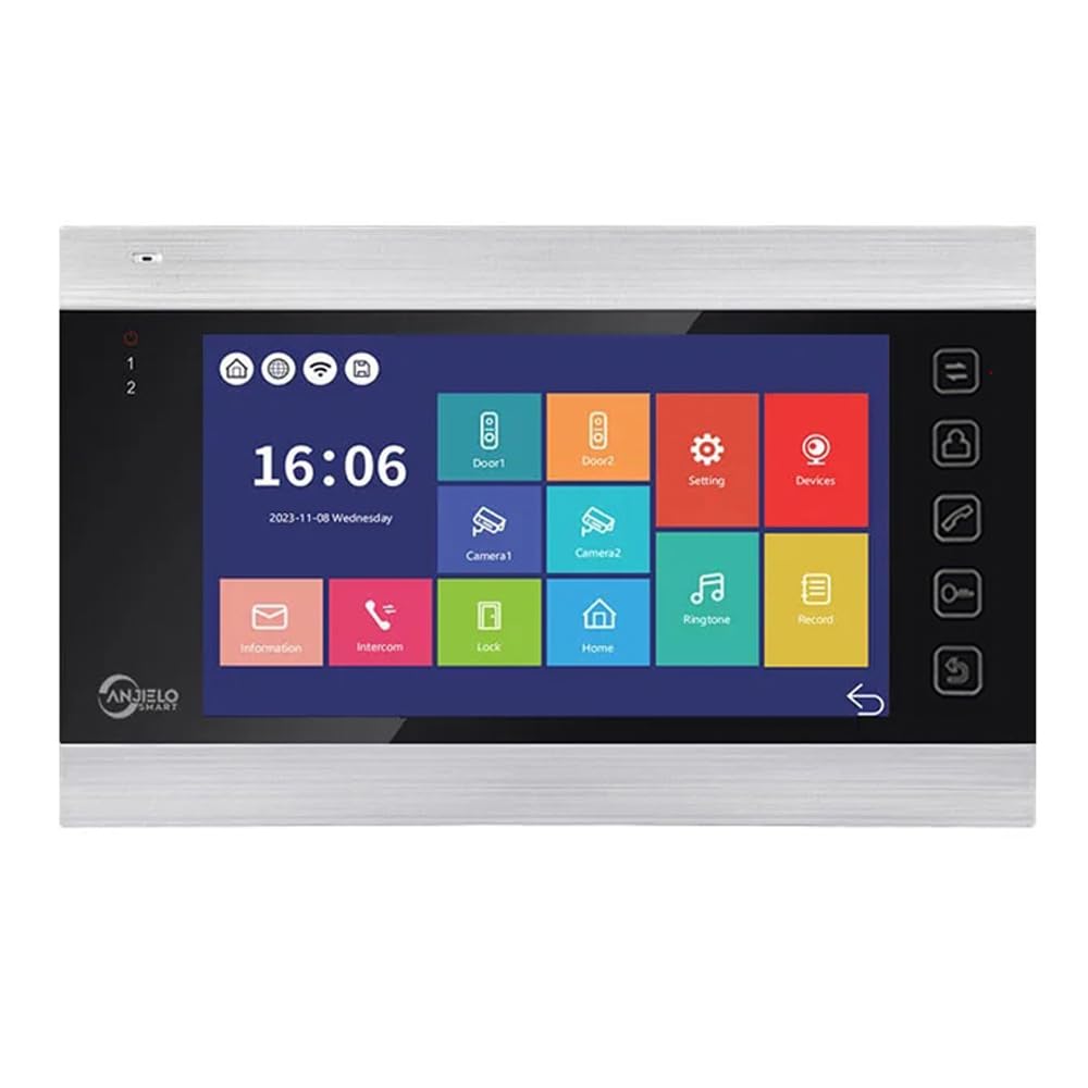 Sistema de intercomunicación por vídeo 1080P, pantalla interior de 7 pulgadas, compatibilidad con intercomunicación bidireccional, función de detección de movimiento