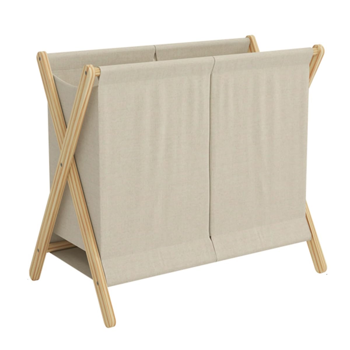 Folding dirty laundry basket, Foldable Collapsible Wood Laundry Basket for Bedroom Kitchen Multicolor(/Beige a)