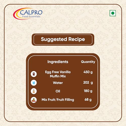 Image of Egg Free Vanilla Muffin Mix: Instant Premix for Baking | Richness In Mouth, Soft And Favourite, Buttery Flavour ! Melt-In-Mouth -100% Vegetarian ! Muffin 450G