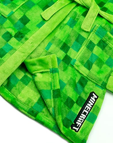 Minecraft Dressing Gown Pixelated Creeper Gamer Gift Boys Bathrobe 13-14 Years3