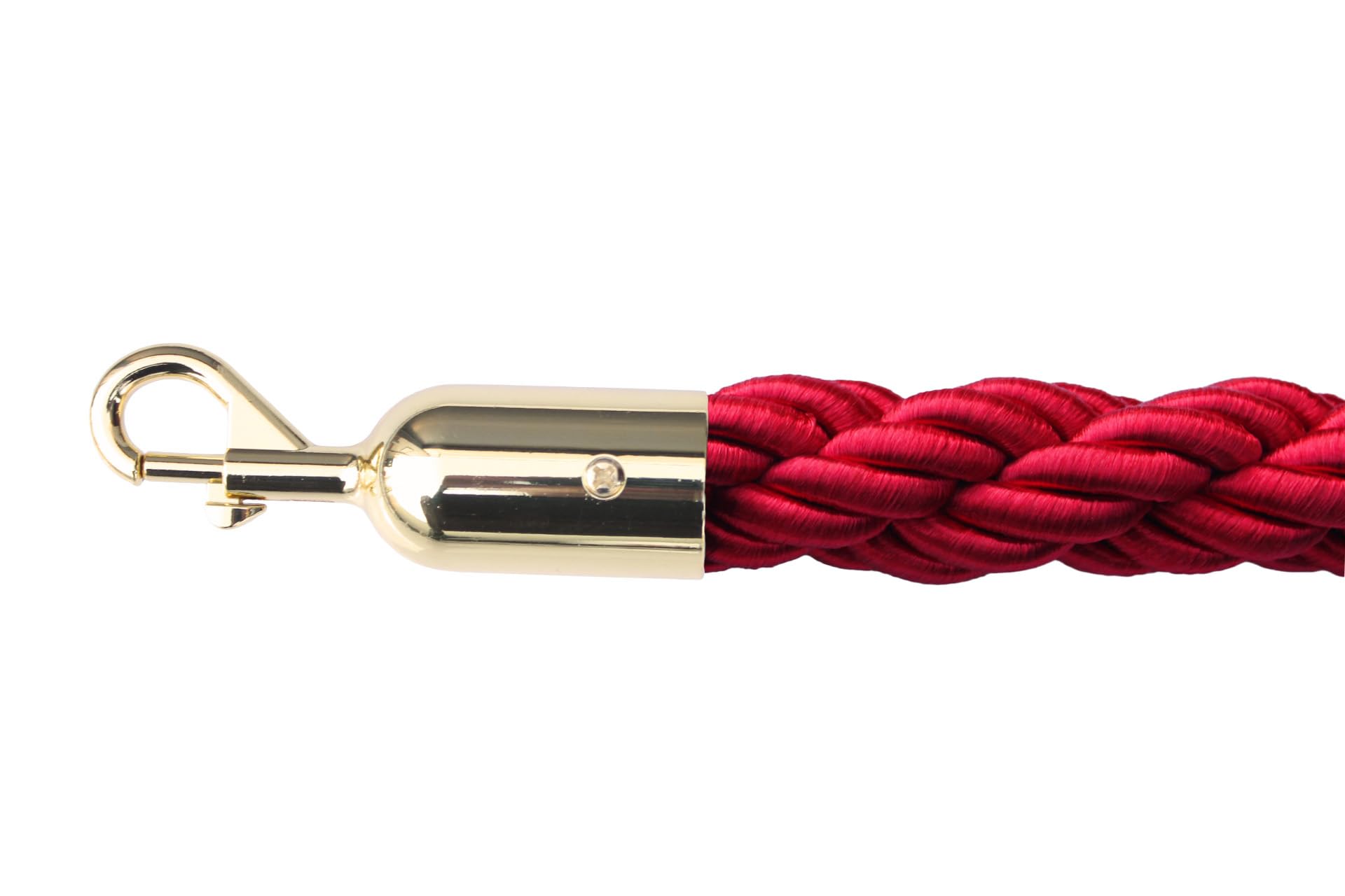 Corde di barriera con moschettoni 150 cm - Set da 2 - Corda intrecciata con ganci in acciaio inox per pali di guidaggio e zone VIP - Rosso/oro