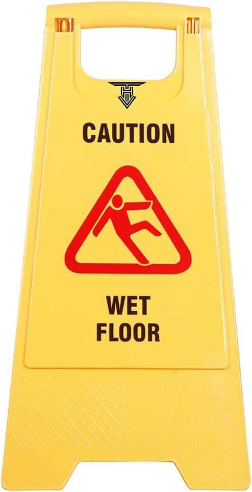 Caution Sign Board Wet Floor Sign | ABS-Plastic Caution Standing Board (Yellow Sign Board)
