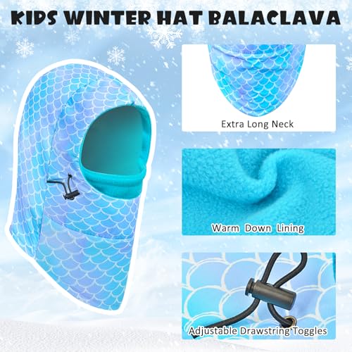 Kids Winter Hats, Windproof Toddler Kids Balaclava Ski Mask Face Mask Covering Neck Warmer Gaiter for Girls Boys Cold Weather4