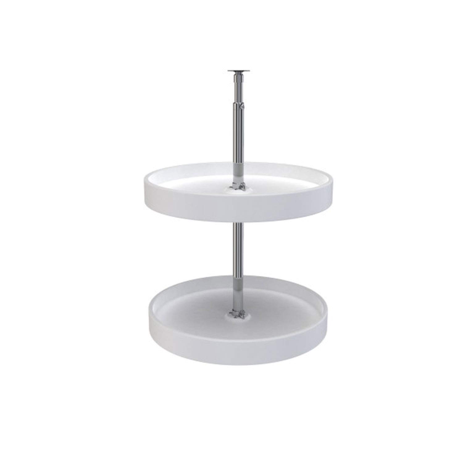 6012-18-11-52 - 18 in. White Polymer Dependent 2-Shelf Full Circle Lazy Susan Set