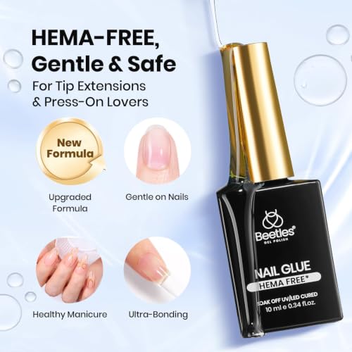 Image of Beetles 3Pcs Gel Nail Glue Nail Dehydrator and Primer, Hema-Free