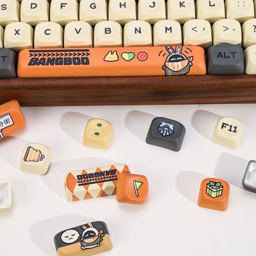 Image of KBDiy ZZZ Cute Bangboo Keycaps Set 133 Keys KOA Profile Dye-Sublimation Kawaii Rabbit Art Keycaps for Cherry Gateron MX Switches Gaming Mechanical Keyboards