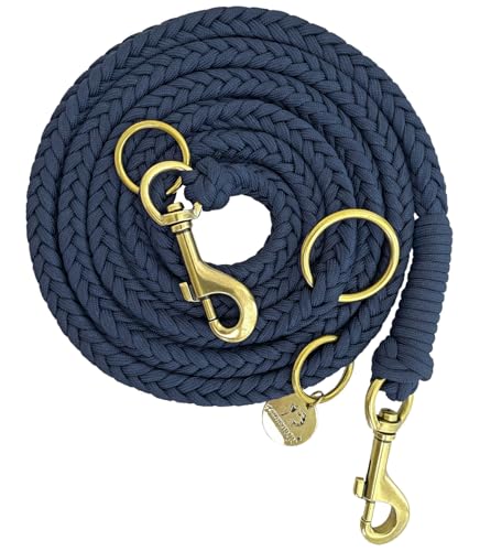 Leisegrün Paracord Hundeleine 2m | Handgefertigte Leine 3-Fach verstellbar | Handmade für kleine und mittelgroße Hunde (Indigo, 2 m) | Farbe: Blau