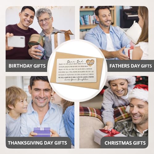 Image of YODOCAMP Dad Appreciation Wallet Card, Thank You Gift from Daughter, Encouragement Greeting Card for Father, Everyday Reminder of Love and Gratitude, Pocket Size Message Card QBK17