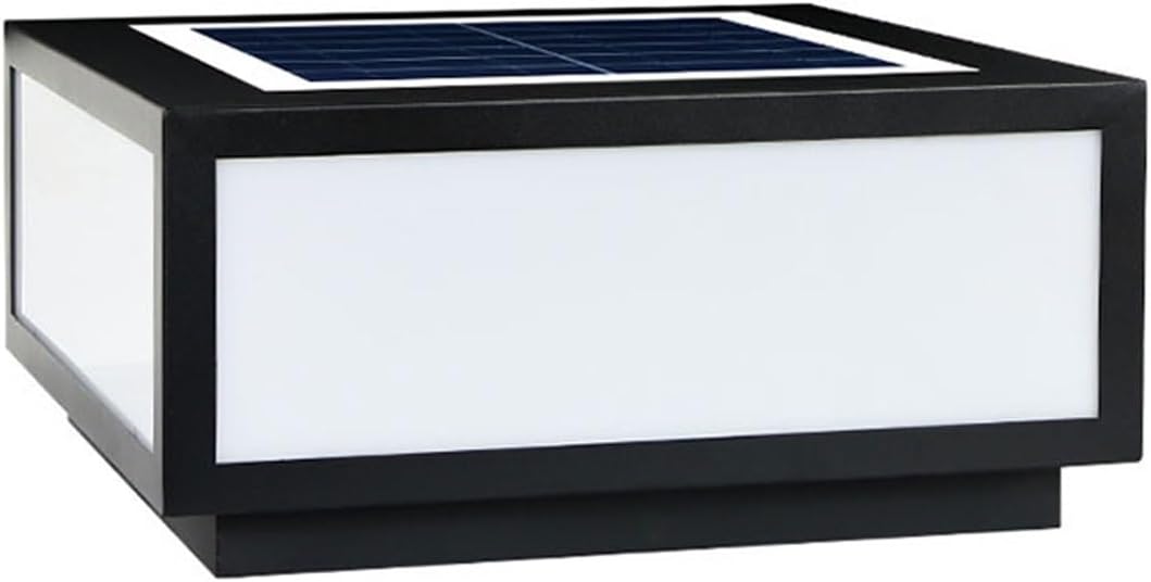 Outdoor Post Lights Square Outdoors Solar Pillar Light IP65 Waterproof Column Lamp Four-Color Dimming LED DoorPost Lights with Acrylic Solar Lampshade For Villa Fence Lawns Courtyards and Porches(60cm