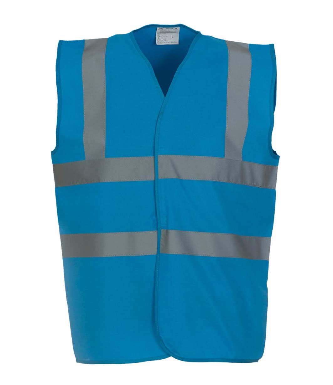 Yoko Hi-Vis Two Band and Braces Waistcoat Sapphire Blue L