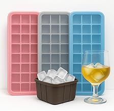 kit 3 Forma de Gelo de Silicone Para Diversos Usos com Tampa 24 cubos cada bpa free - CORES SORTIDAS