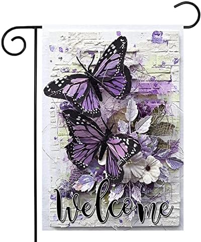 Welcome Garden Flags 12×18 Inch Double Sided,Yard Flags Spring Summer Garden Decor for Outside,Butterfly Flower Yard Decorations for Home Outdoor Welcome Garden Flags 12×18 Inch Double Sided,Yard Flags Spring Summer Garden Decor for Outside,Butterfly Flower Yard Decorations for Home Outdoor