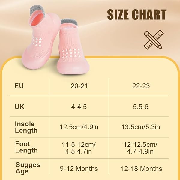 flintronic Chaussons pour Bébés, Chaussettes Pantoufle Antidérapantes, Chausson de marche pour Bébés, Semelle en Caoutchouc Souple Garçons Filles - 5
