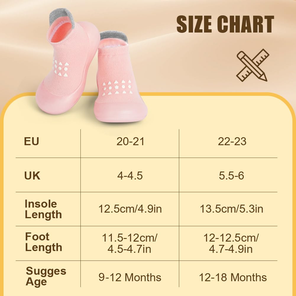 flintronic Scarpe per Primi Passi per Bambini, Sneakers con Suola Morbida Antiscivolo per Bambini, Scarpe da Passeggio per Neonati Traspiranti, Scarpe per Bambini con Suola in Gomma Morbida