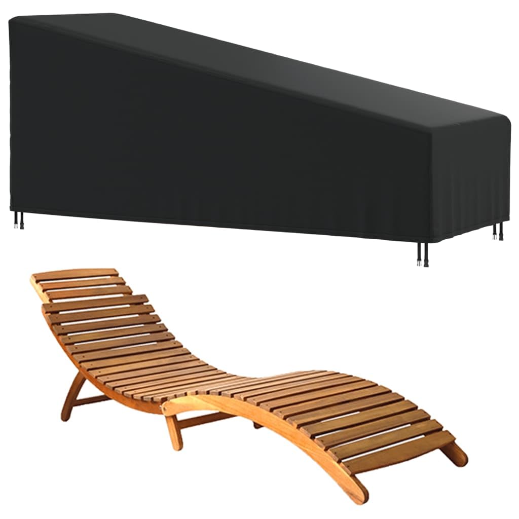 Funda para tumbona negra 195 x 76 x 40/80 cm 420D Oxford