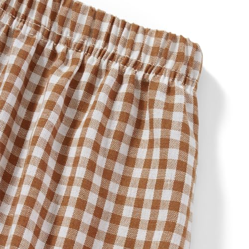 Image of Y2k Plaid Shorts Cute Baggy Ginghem Boxer Shorts for Women Checked Lounge Pajama Bottom Preppy Sleep Pj Shorts