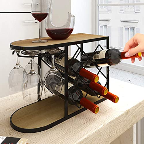 Soporte para botellas de vino de bambú natural 40.5×18.5×28.5cm miniatura 1