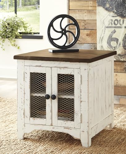 Signature Design by Ashley Wystfield End Table with Storage, White/Brown - image 8