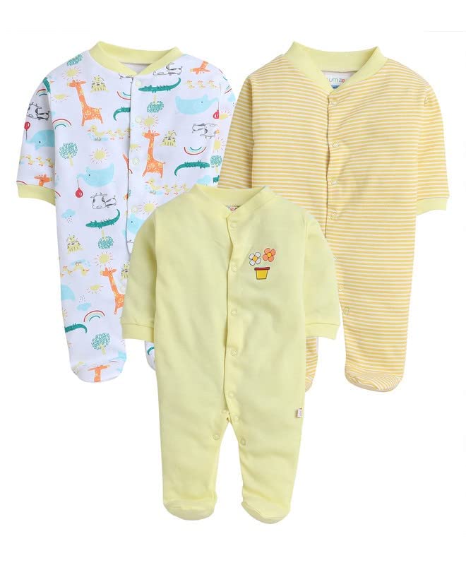 Image of Pooja Baby 100% Cotton Rompers /Sleepsuits /Jumpsuit /Night Suits for Baby Boys & Girls, Infants, New Borns