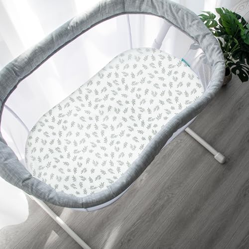 Image of Baby Bassinet Sheets 4 Pack Compatible with 4moms Mamaroo, Regalo, and Chicco Close to You Baby Bassinet, Ultra Soft & Skin-Friendly, Green